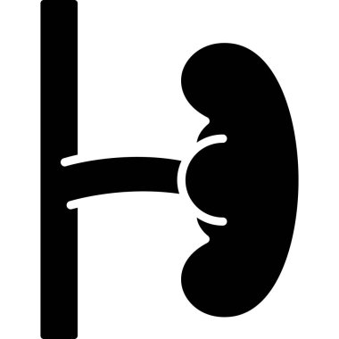 Beyaz arka planda böbrek ikonu. vektör illüstrasyonu