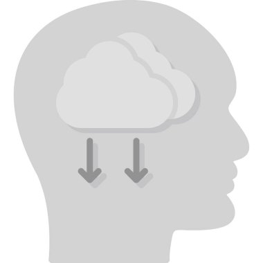 Düşünen bulut vektörü simgesi