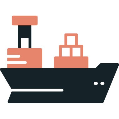 Kargo Gemisi Web simgesi, vektör illüstrasyonu
