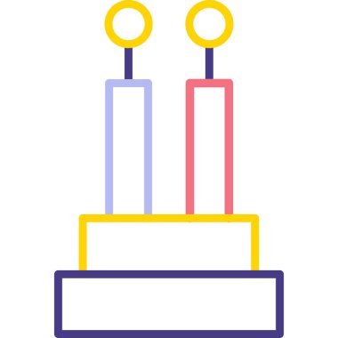 mumlar doğum günü simgesi, vektör, illüstrasyon