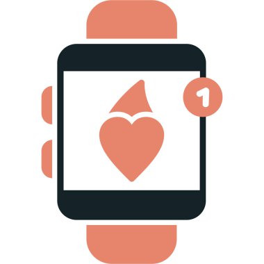 Cep telefonu simgesi olan kalp, vektör illüstrasyonu