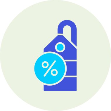 İndirimli mavi simgenin vektör illüstrasyonu