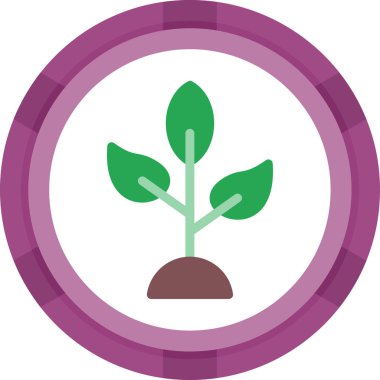 Çember vektör illüstrasyon tasarımında bitki