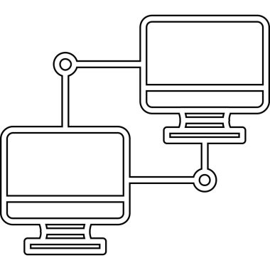 Ağ simgesi vektör illüstrasyon tasarımlı bilgisayarı izle