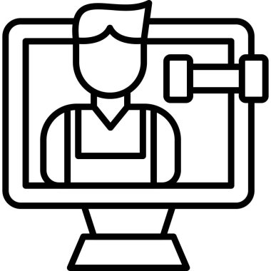 Mühendis işçi simgesi. Beyaz arkaplanda izole edilmiş web tasarımı için tasarım mühendisi işçi vektör simgesi