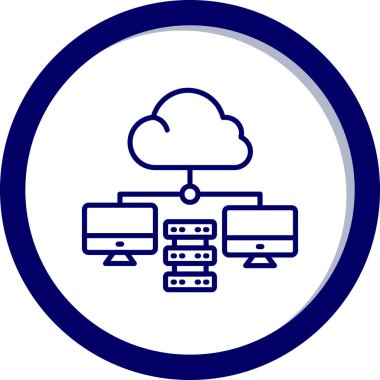 Bulut hesaplama web simgesi basit illüstrasyon