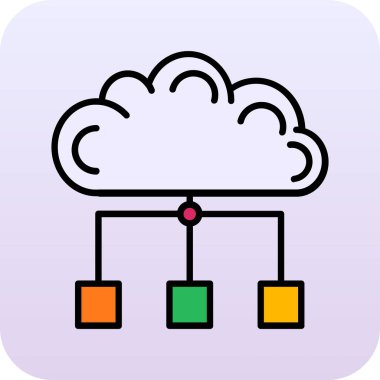 Bulut simgesi vektör illüstrasyonu