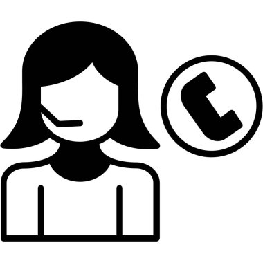 çağrı merkezi kadın müşteri simgesi