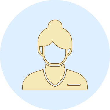 Yüz simgesi olan avatar kadın, vektör illüstrasyon tasarımı