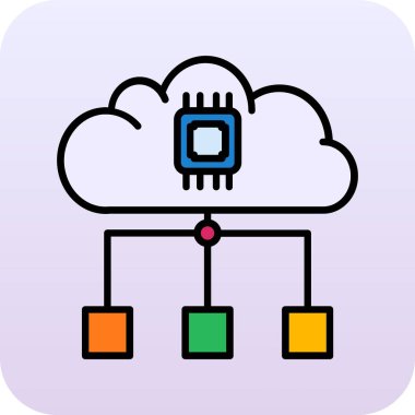 bulut hesaplama vektörü simgesi