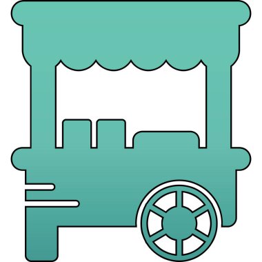 Araba dükkanı. Basit resimleme