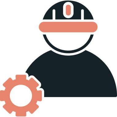 Sanayi işçisi simge vektör çizim