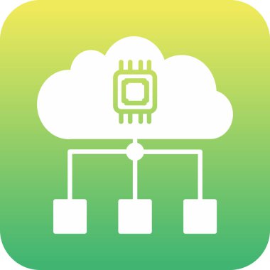 Bulut hesaplama simgesi vektör illüstrasyonu