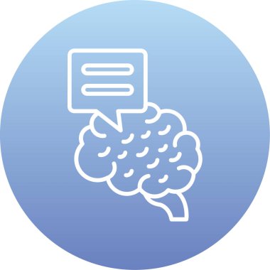 Beyin. Web simgesi basit illüstrasyon