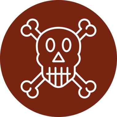 trend biçimi izole edilmiş arkaplanda çapraz kemik simgesine sahip kafatası