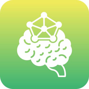 Beyin simgesi, basit vektör çizimi