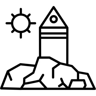 Roket roket simgesi ana hat biçiminde