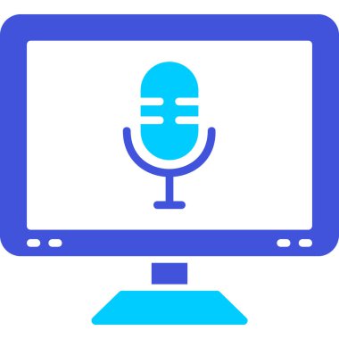 Mikrofon. Web simgesi basit illüstrasyon