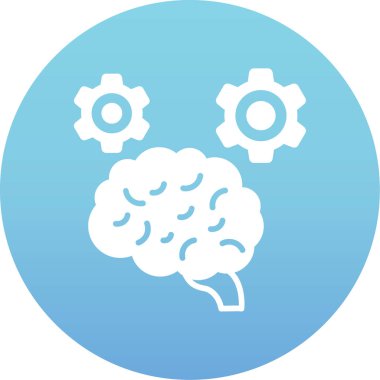 Beyin simgesinin vektör illüstrasyonu.