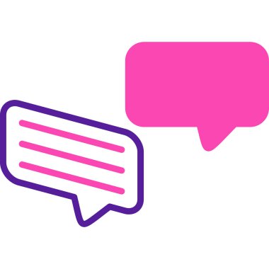 Sohbet baloncukları simgesi beyaz arkaplanda izole edilmiş düz moda biçiminde.