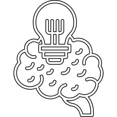Çatal ve bıçak ikonlu beyin ampulü