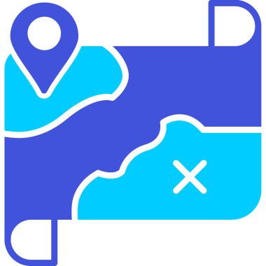 Harita simgesi. Web için harita vektör simgelerinin basit çizimi