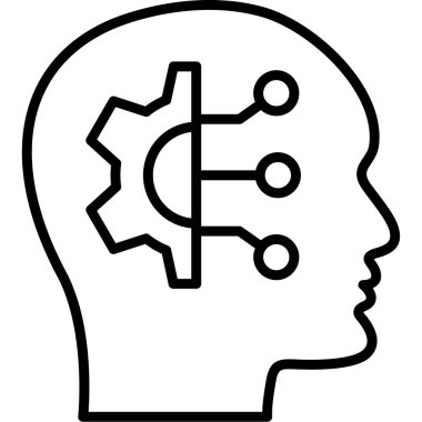 Beyin. Web simgesi basit illüstrasyon