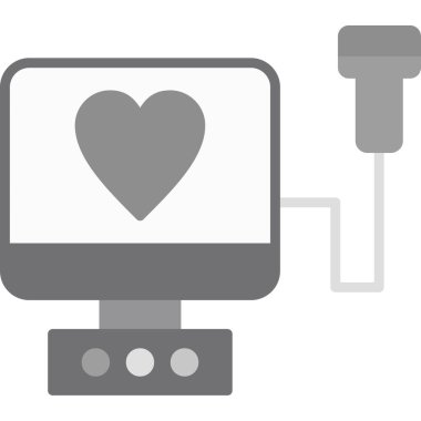 Kardiyak Ultrason Web simgesi, vektör illüstrasyonu