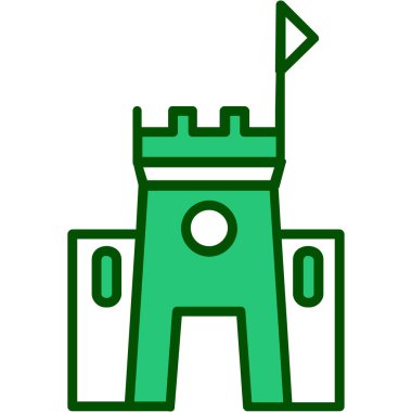 Yeşil ve beyaz bir ikonun vektör illüstrasyonu