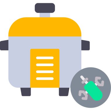 robot düz simgesi, vektör illüstrasyonu