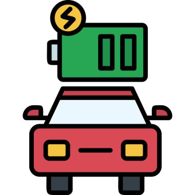 araba elektrik simgesi, vektör illüstrasyon tasarımı