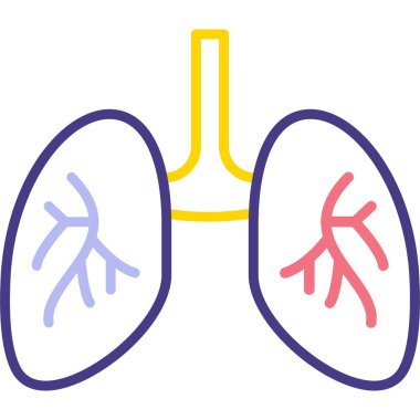 Akciğer. Web simgesi basit illüstrasyon