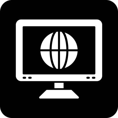 - İnternet. Web simgesi basit illüstrasyon