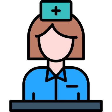 Doktor kadın hemşire ikonu