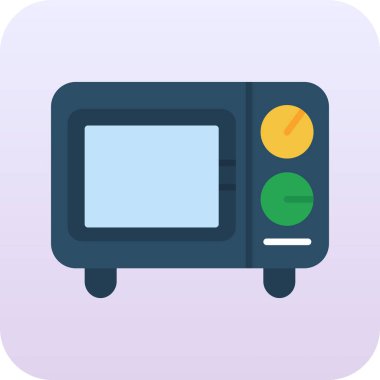 Mikrodalga simgesi, vektör illüstrasyonu