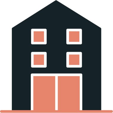 Bina. Web simgesi basit illüstrasyon