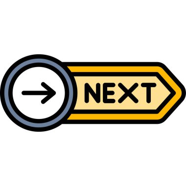 beyaz arkaplanda izole edilmiş modada bir sonraki yön simgesi