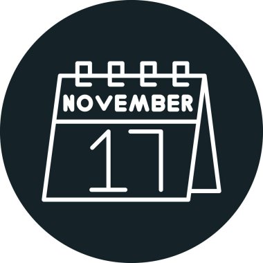 Beyaz arkaplanda 1 Kasım simgesi, basit takvim