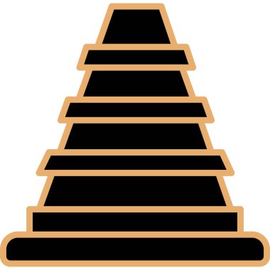 Altın ağaç simgesi, basit vektör illüstrasyonu