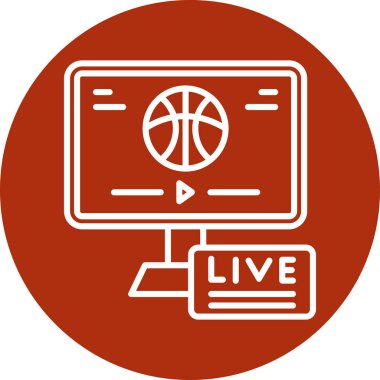 Canlı yayın simgesinin vektör illüstrasyonu