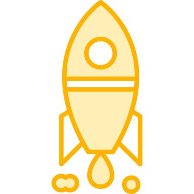 Roket. Web simgesi basit illüstrasyon