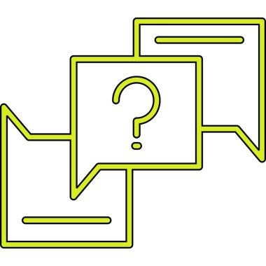 soru işareti ve konuşma balonu