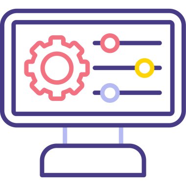Bilgisayar. Web simgesi basit illüstrasyon