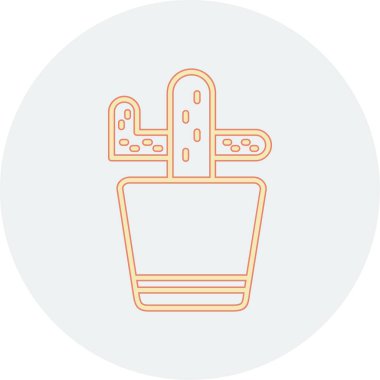 Kaktüs. Web simgesi basit illüstrasyon