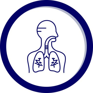 Bir insan akciğer simgesinin vektör çizimi
