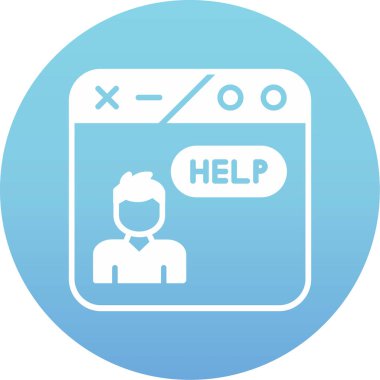 Yardım kutusundaki bir yardım simgesinin vektör illüstrasyonu