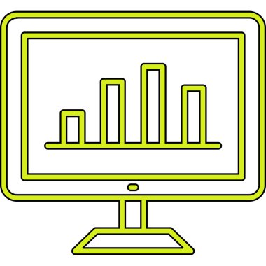 Bilgisayar ve grafik simgesinin vektör illüstrasyonu