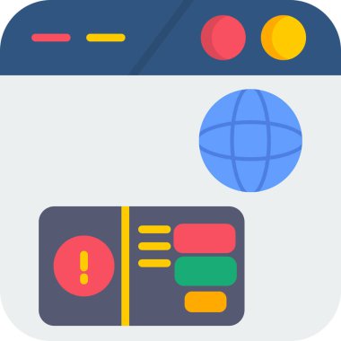 İnternet konseptinin web simgesi, vektör illüstrasyonu