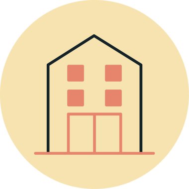 Eve. Web simgesi basit illüstrasyon