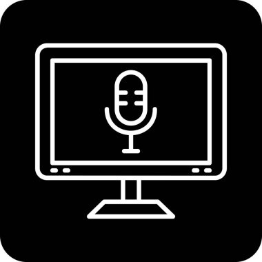 mikrofon web simgesi, vektör çizim